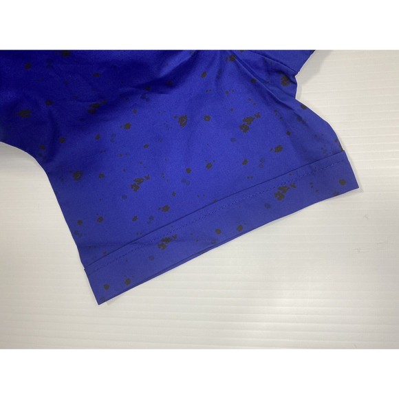 SSLR Mens Dress Shirt Casual Cotton Print Blue Short Sleeve Button Up Shirt Med - Picture 7 of 10